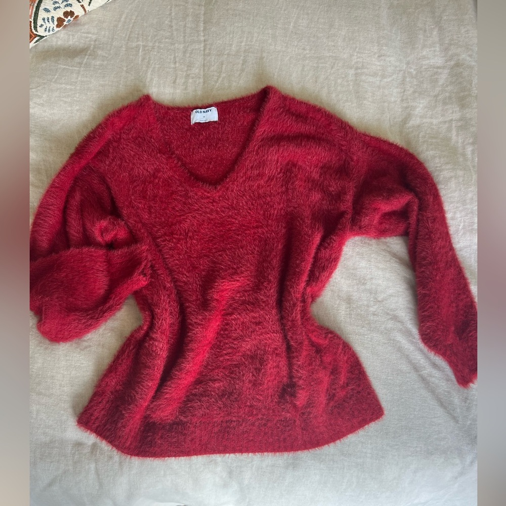 Old Navy Rich Red V-Neck Sweater